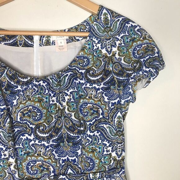 J. Crew Sz 4 Print Dress - Picture 1 of 5
